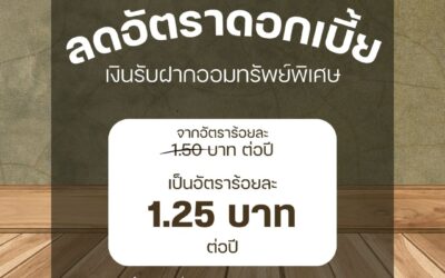 ลดอัตราดอกเบี้ย เงินรับฝากออมทรัพย์พิเศษ